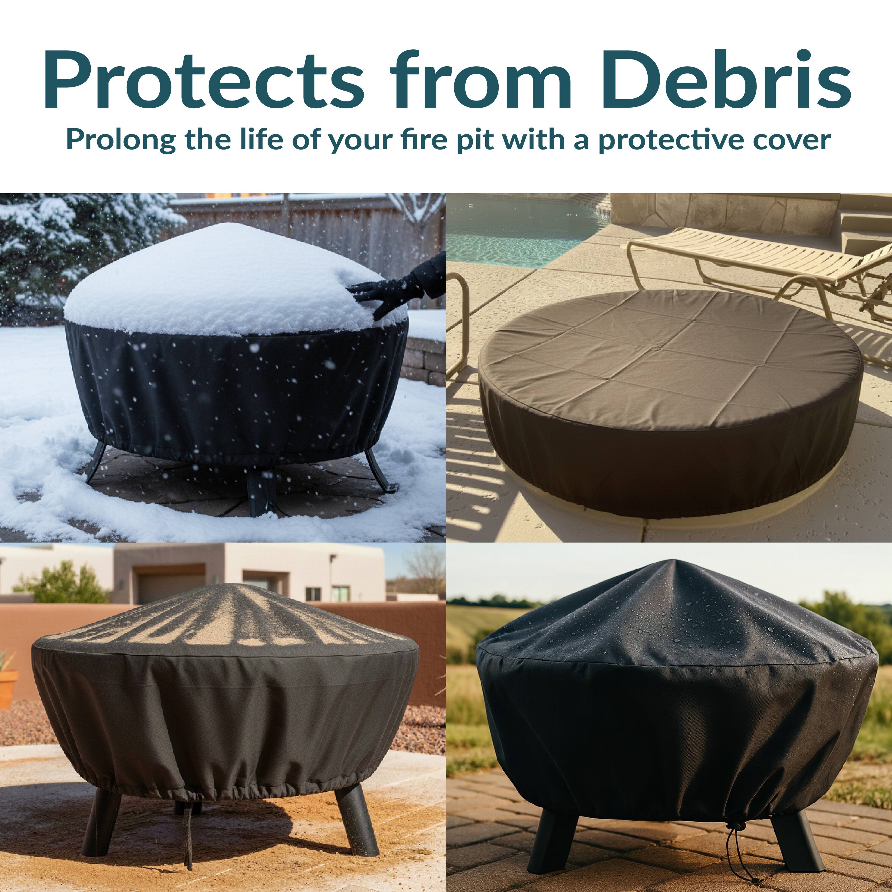 Protects from Debris  
Prolong the life of your fire pit with a protective cover