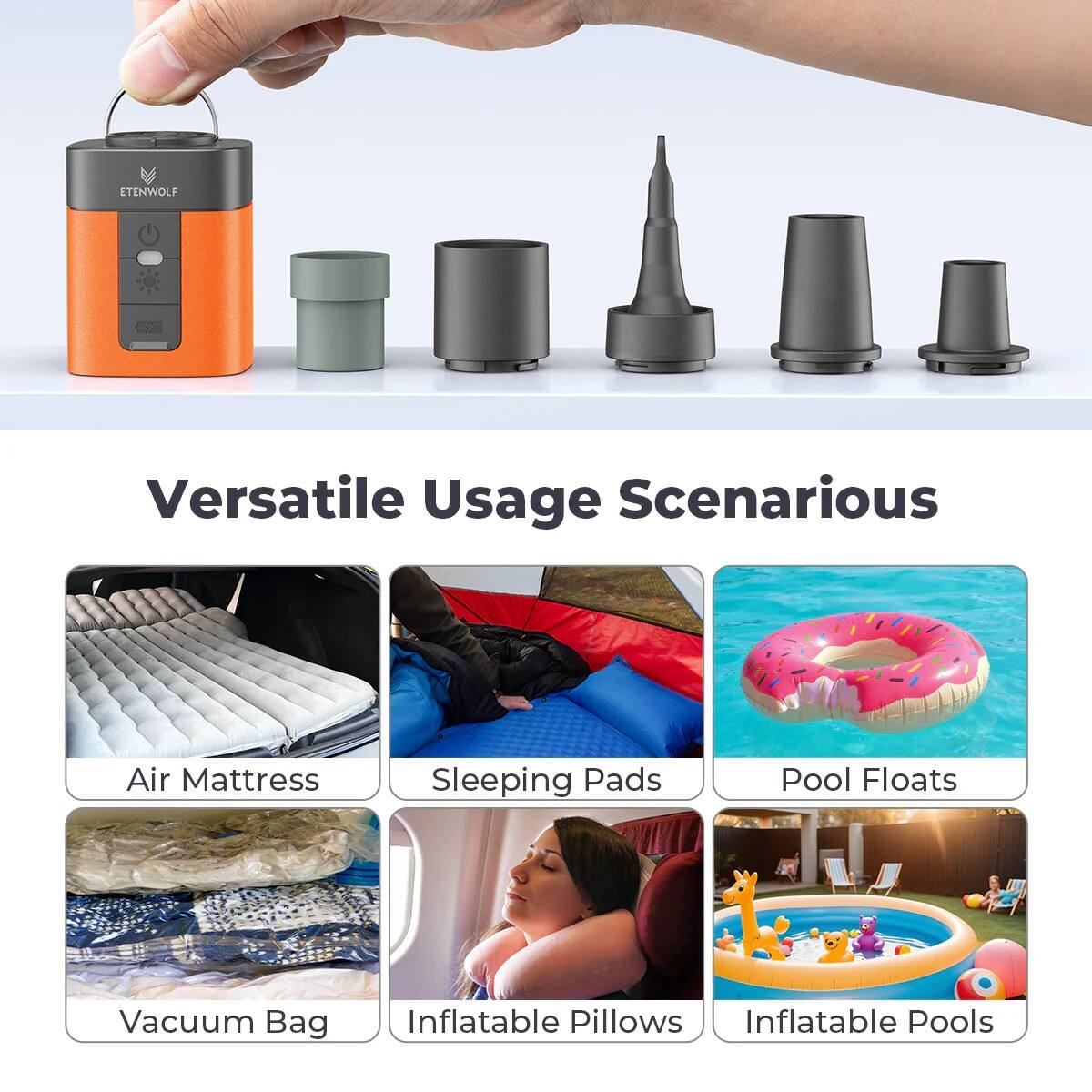 ETENWOLF Versatile Usage Scenarios Air Mattress Sleeping Pads Pool Floats Vacuum Bag Inflatable Pillows Inflatable Pools