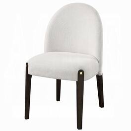Manhattan Lane - Jeh Side Dining Chair Set of 2, Beige Chenille - Beige, Espresso Brown