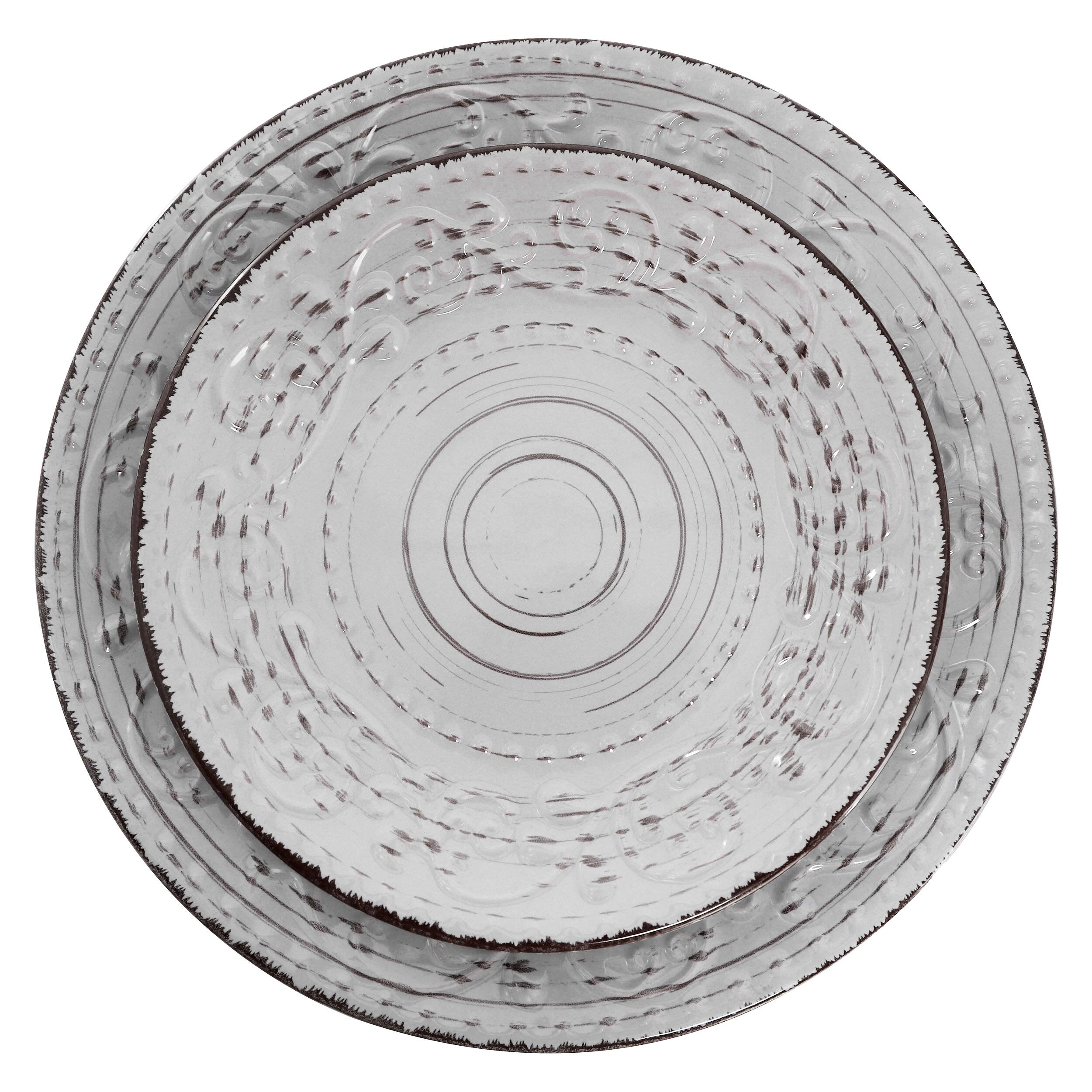 Alt View 2. Elama - Elama Malibu Calcite 16-Piece Dinnerware Set in Light Gray - Light Gray.