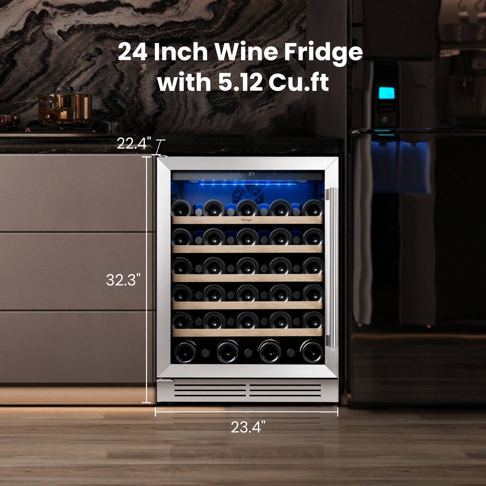 24 Inch Wine Fridge with 5.12 Cu.ft

22.4" H  
32.3" W  
23.4" D