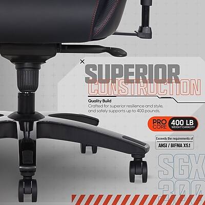 SUPERIOR CONSTRUCTION  
Quality Build  
Crafted for superior resilience and style, and safely supports up to 400 pounds.  

PRO 400 LB CORE WEIGHT CAPACITY  
Exceeds the requirements of ANSI / BIFMA X5.1 SGX 200