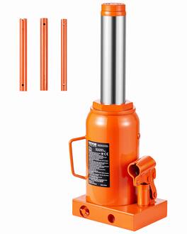 VEVOR - Hydraulic Bottle Jack, 30 Ton/66138 lbs Welded Bottle Jack with 11.22''-18.66'' Lifting Range & 3-Section Long Handle - Orange