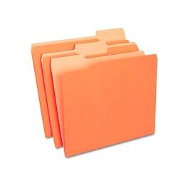 Staples - File Folders, 1/3-Cut Tab, Letter Size, 100/Box (ST433680-CC) - Orange