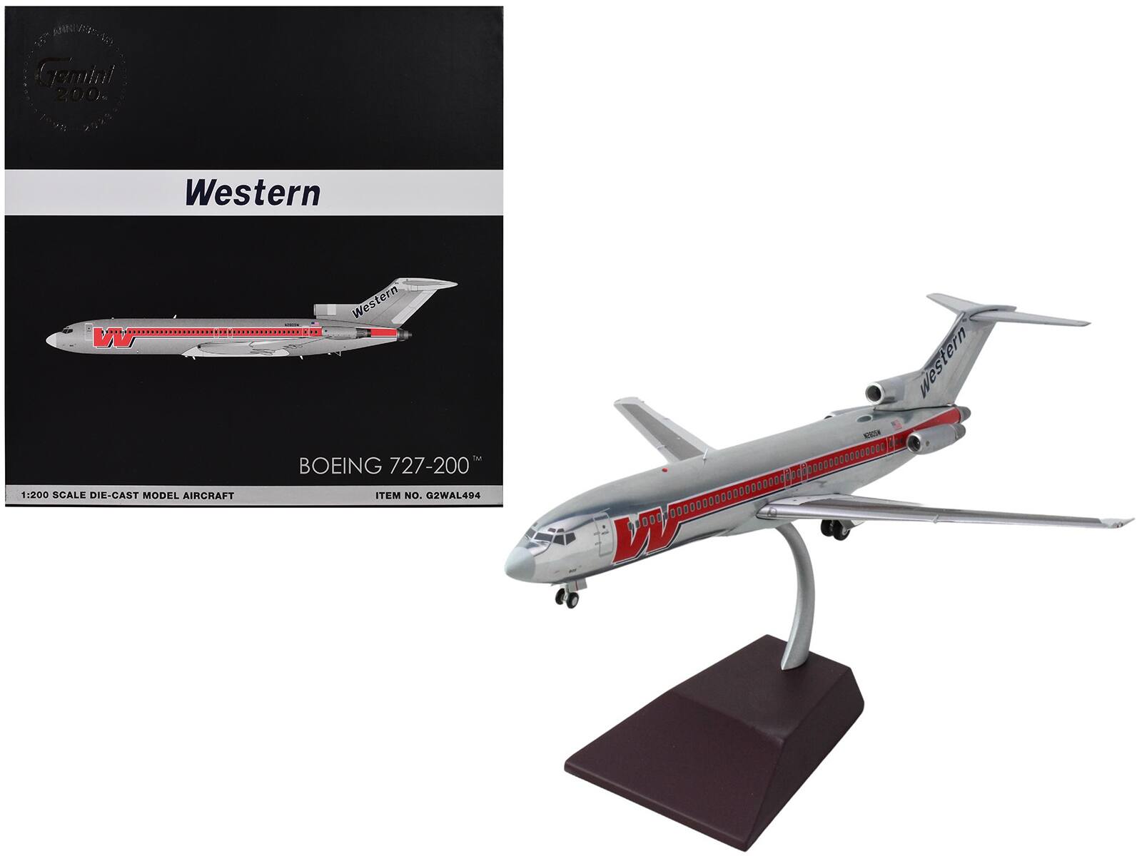 Western  
BOEING 727-200  
1:200 SCALE DIE-CAST MODEL AIRCRAFT  
ITEM NO. G2WAL494