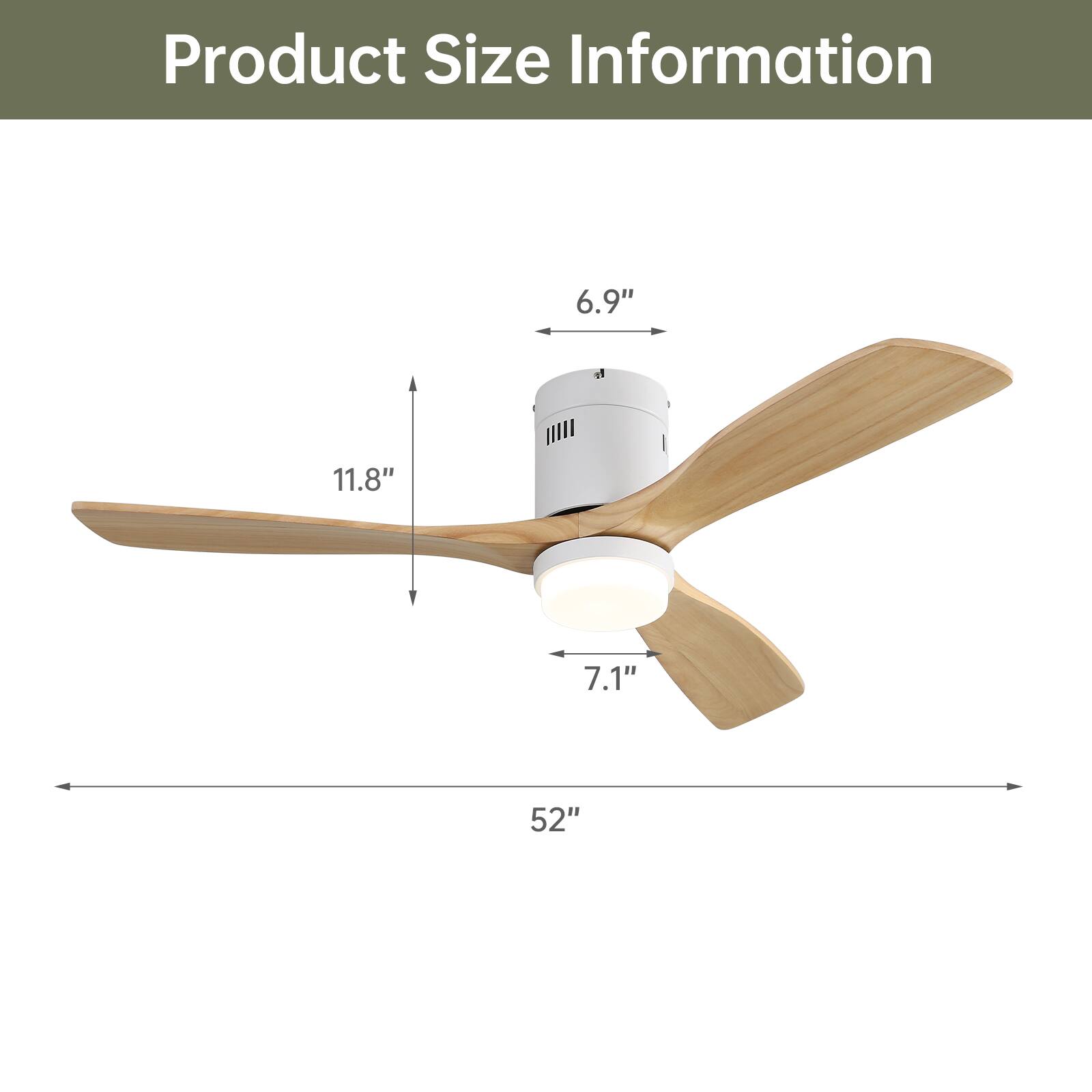 Product Size Information

- Diameter: 52"
- Height: 11.8"
- Width: 7.1"
- Depth: 6.9"