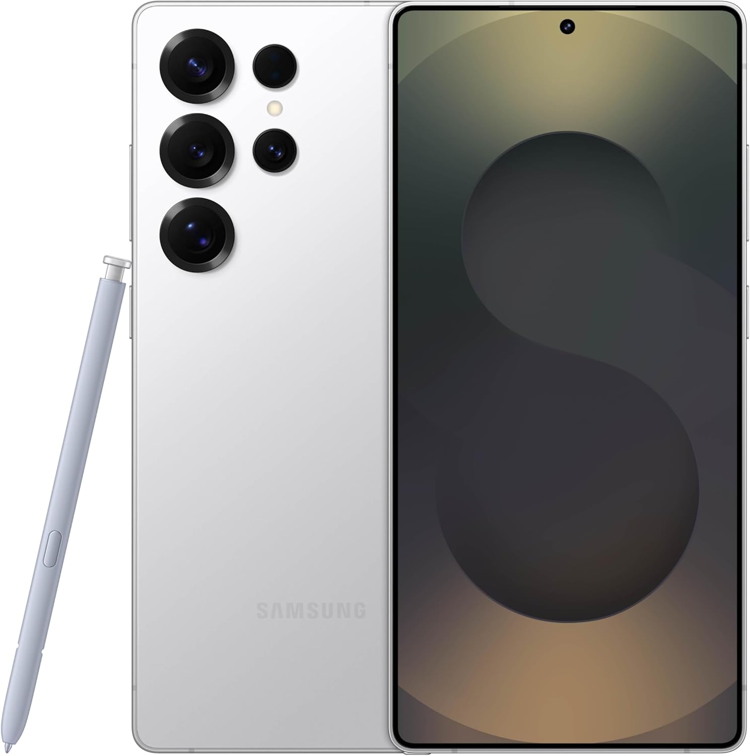 Front. Samsung - Galaxy S25 Ultra S938U (Fully Unlocked) 256GB - Titanium Whitesilver.
