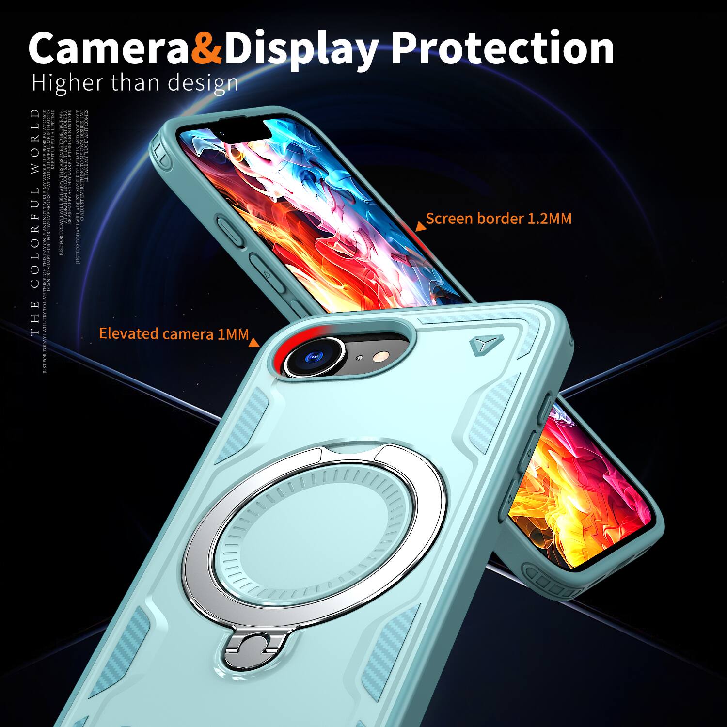 Camera & Display Protection  
Higher than design  

Screen border 1.2MM  
Elevated camera 1MM