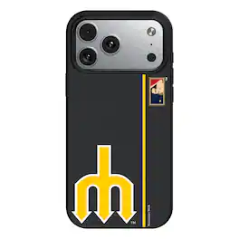 Keyscaper - MLB - Seattle Mariners 1977 Logo iPhone Magnetic Bump Case - 15 - Black