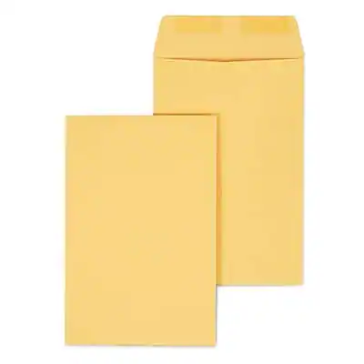 Front. Staples - Gummed Kraft Catalog Envelopes, 6" x 9", 100/Box - Brown.