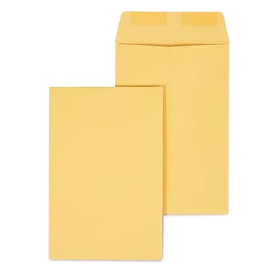 Front. Staples - Gummed Kraft Catalog Envelopes, 6" x 9", 100/Box - Brown.