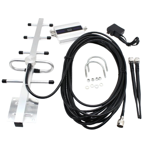 Front. Home Collection - GSM 900MHZ Mobile Phone Signal Amplifier Repeater Network Booster +Yagi Antenna - White.