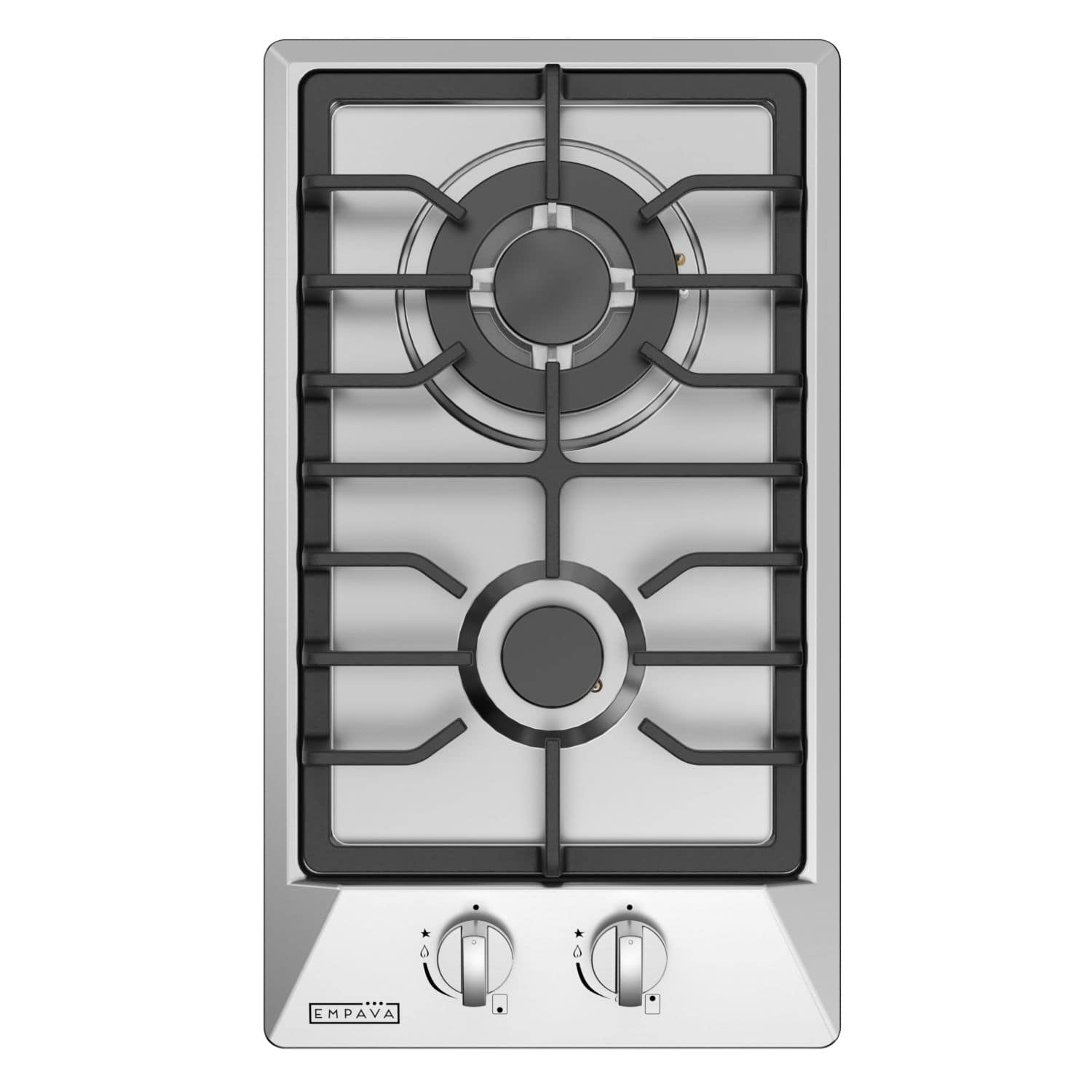 Empava - 12 in. 2 Burners Recessed Natural Gas Cooktop - Stainless Steel