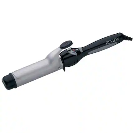 Front. Revlon - Revlon Perfect Heat 1" Triple Ceramic Curling Iron, Black - White with Black Handle.