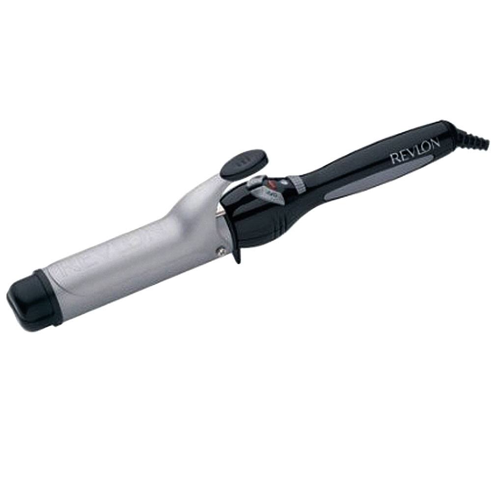 Front. Revlon - Revlon Perfect Heat 1" Triple Ceramic Curling Iron, Black - White with Black Handle.