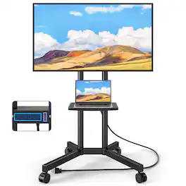 Rfiver - 32-75 inch mobile floor-standing TV stand - Blcak