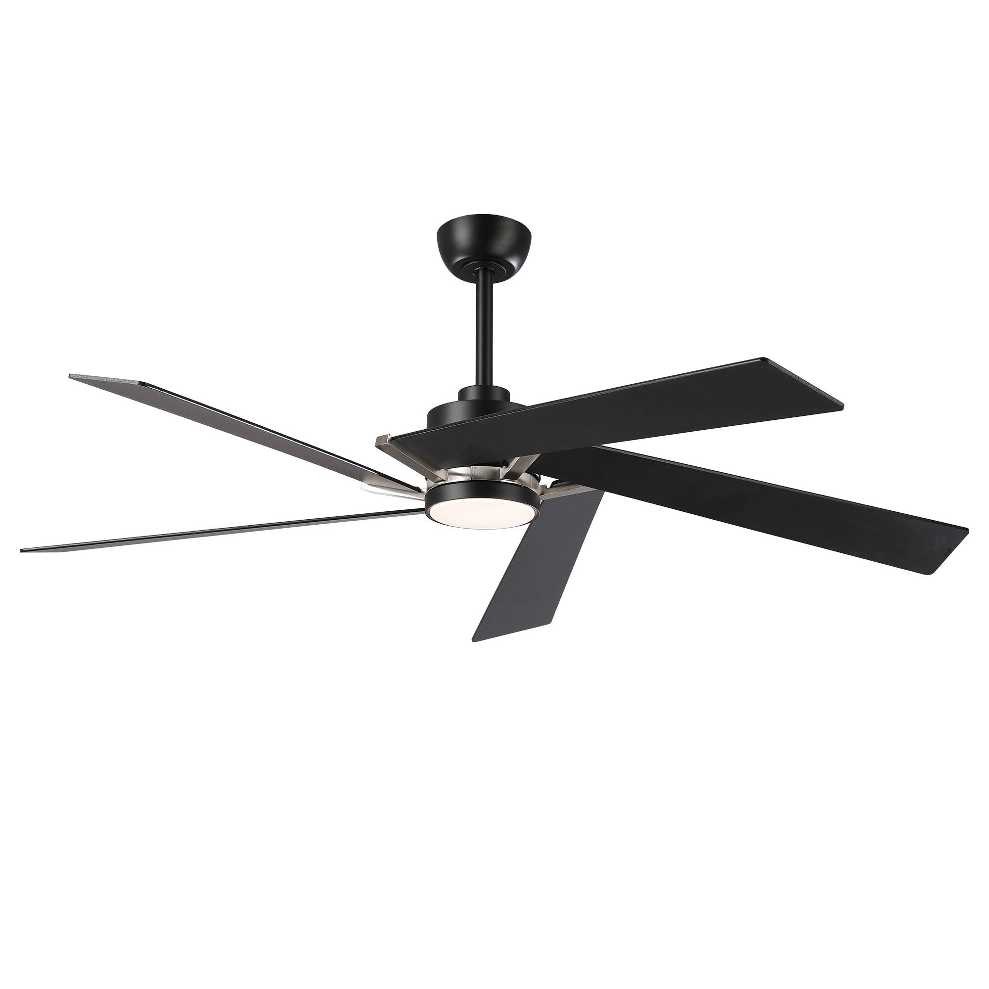 Alt View 8. Parrot Uncle - 60" Modern Black LED Ceiling Fan with Remote Control and Reverible Blades - Black.