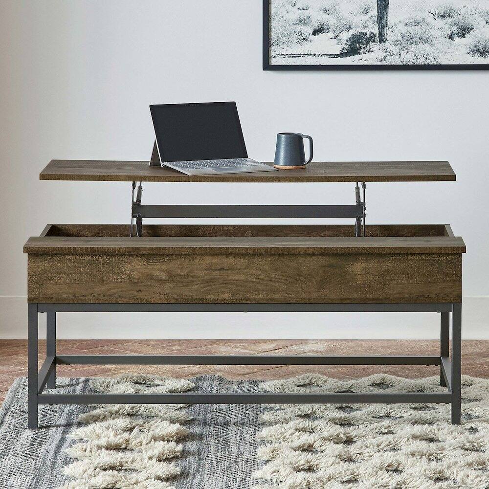 Alt View 2. Coaster Co. of America - Byers Engineered Wood Lift Top Coffee Table Brown Oak - Brown.