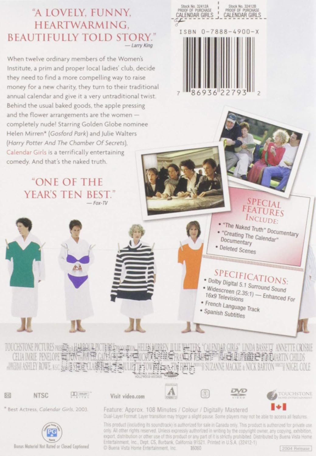 Alt View 1. Calendar Girls   - DVD.