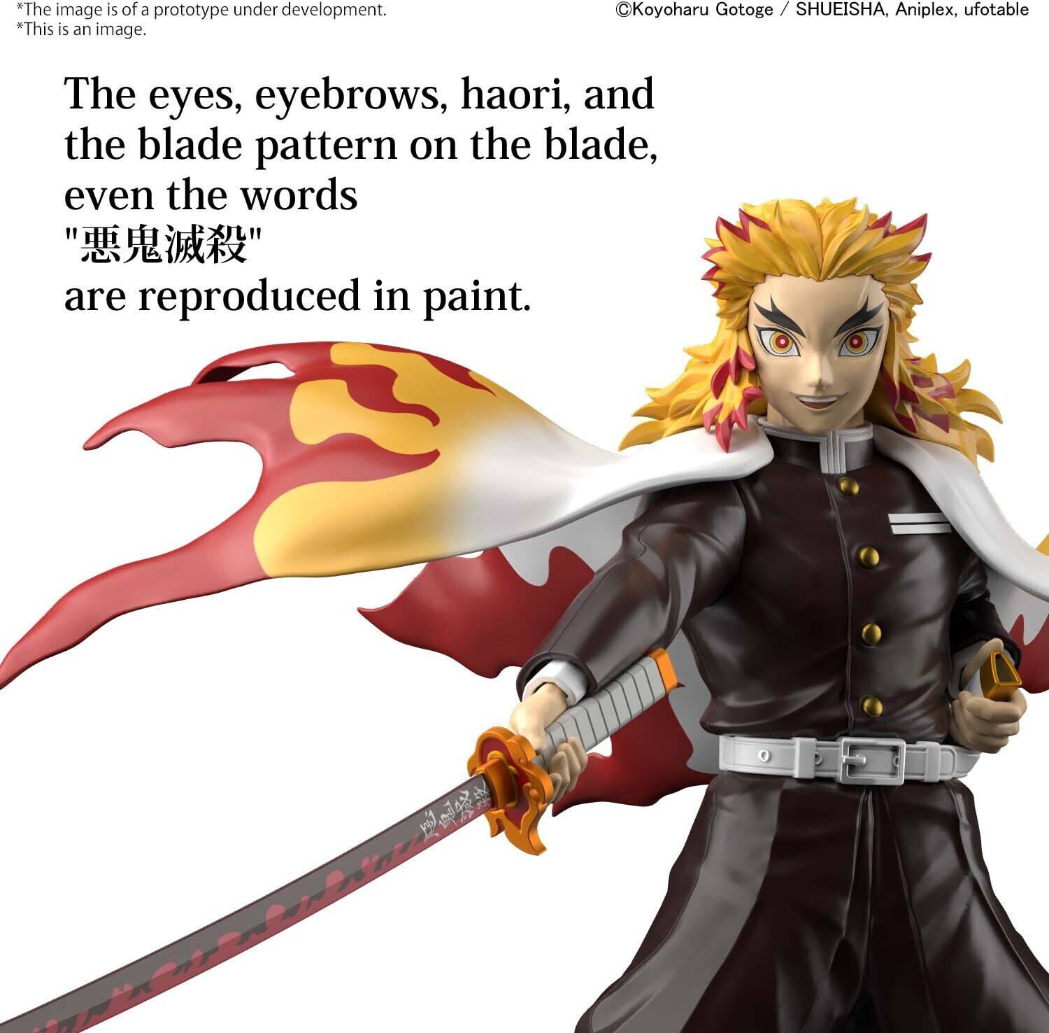 *The image is of a prototype under development.
*This is an image.

The eyes, eyebrows, haori, and the blade pattern on the blade, even the words "悪鬼滅殺" are reproduced in paint.

©Koyoharu Gotoge / SHUEISHA, Aniplex, ufotable