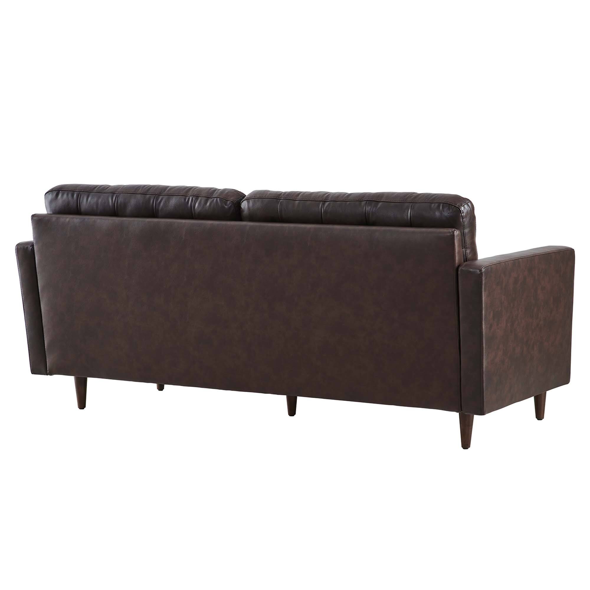 Alt View 2. Modway - Exalt Tufted Leather Sofa by Modway - Brown.