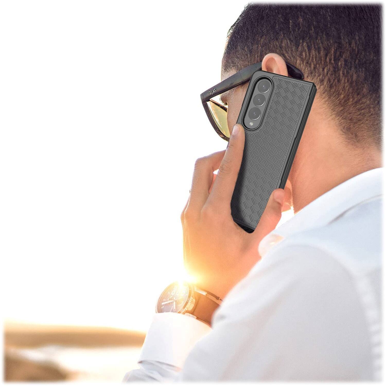 Alt View 19. SaharaCase - Slim Hard Shell Case for Samsung Galaxy Z Fold4 - Black.