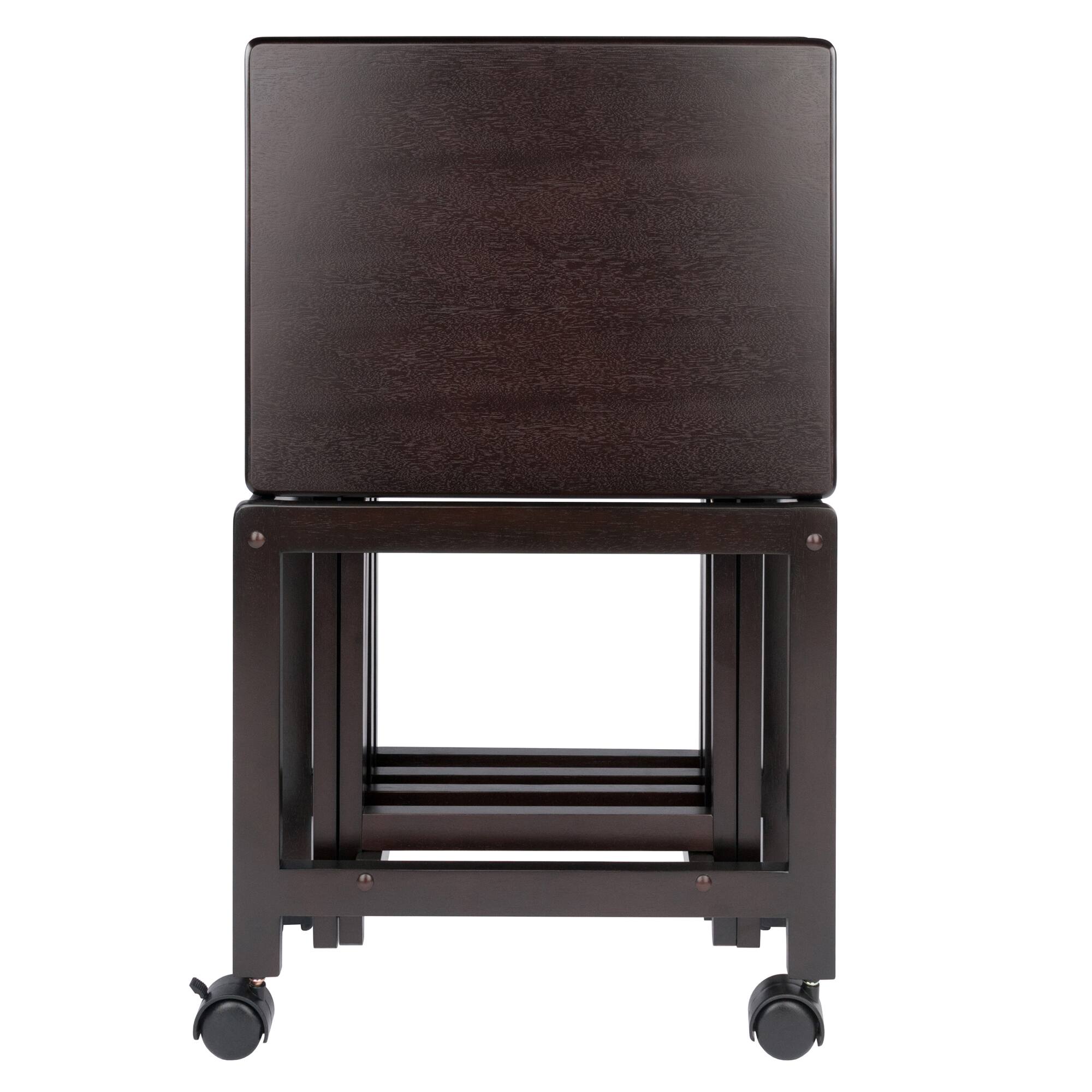 Alt View 3. Winsome Wood - Allen 5-Pc Snack Table Set - Coffee.