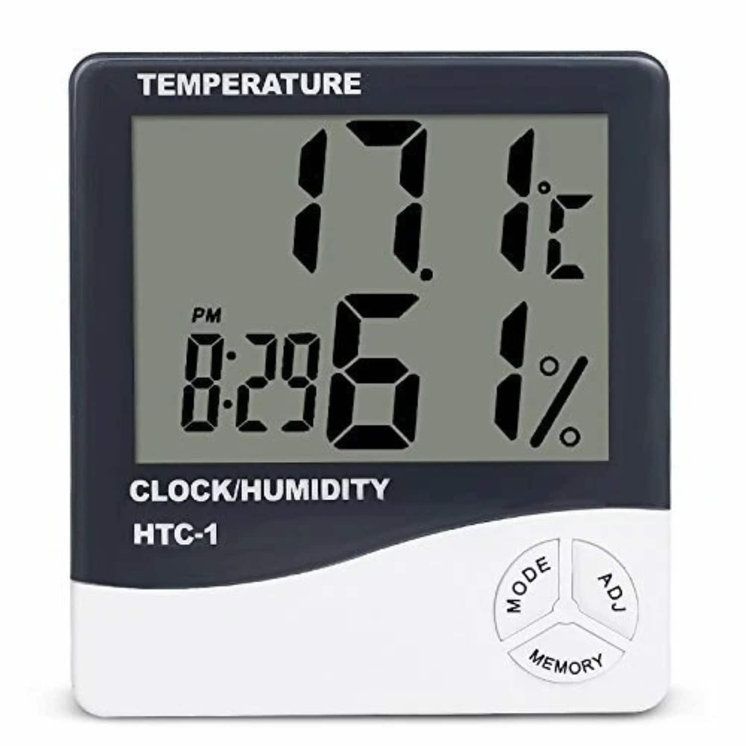Stock Preferred - Digital Indoor Thermometer Hygrometer with LCD Display - White