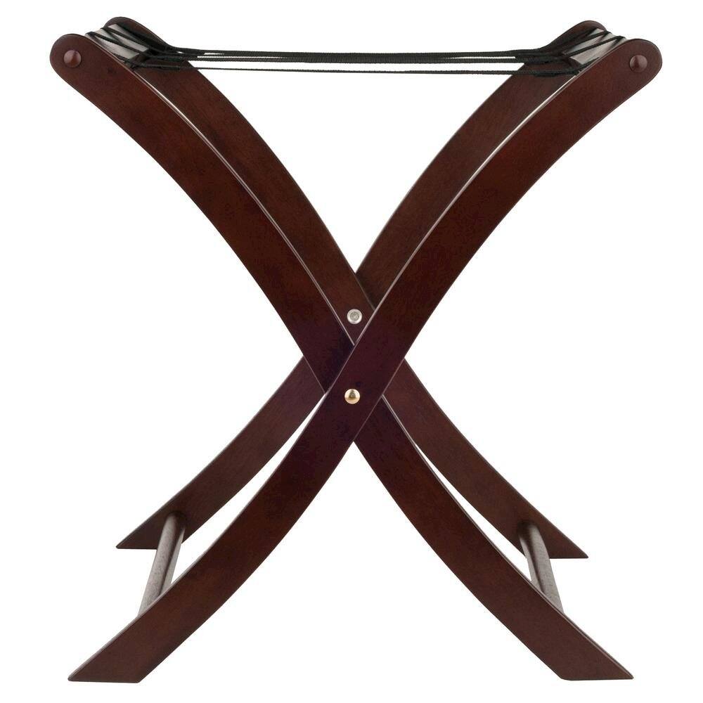 Back. FurniFact - Foldable Luggage Rack - Cappuccino.
