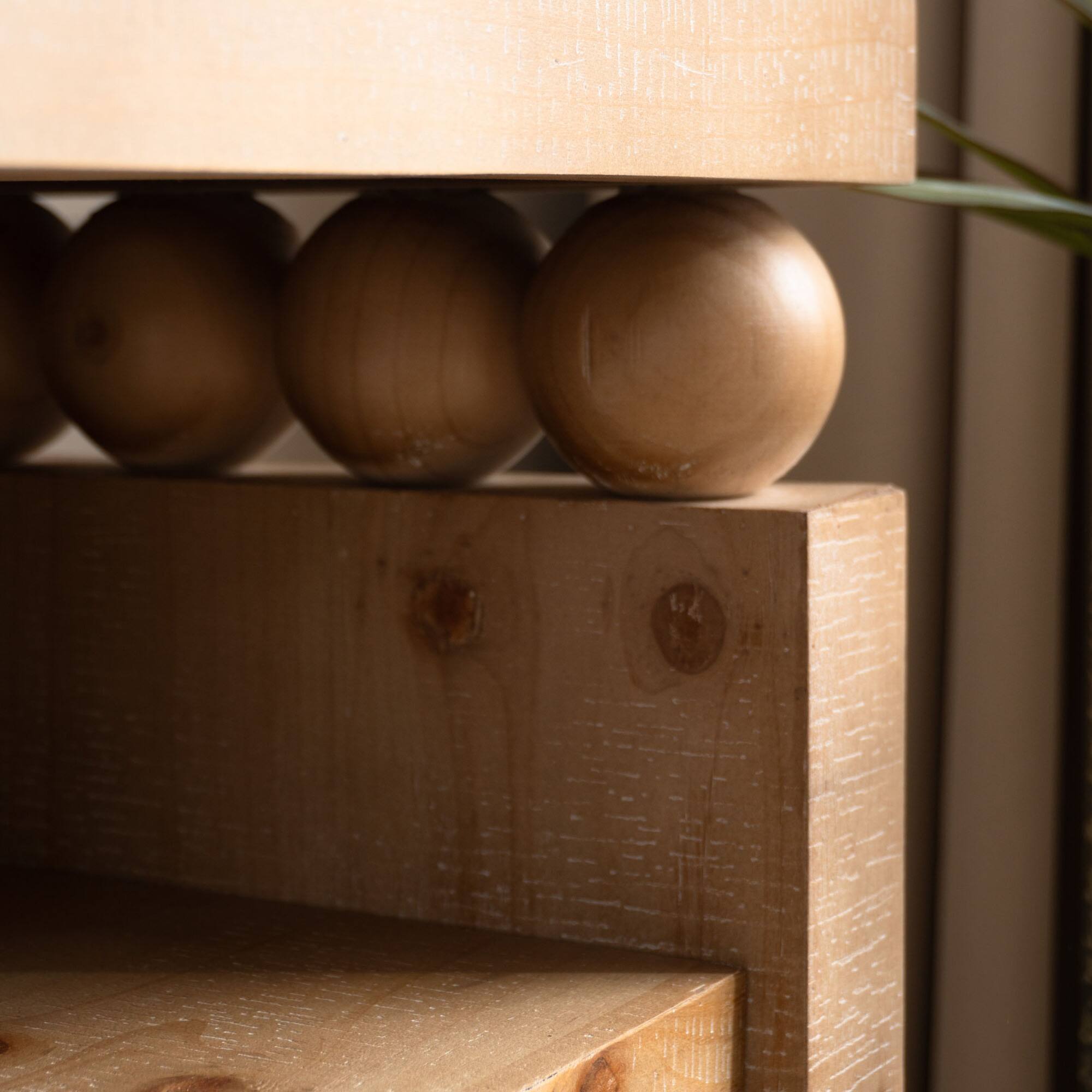 Alt View 8. GOODSILO - Modern Rustic Wood Console Table with Open Shelf and Decorative Bead Detailing for Entryway or Living Room - Natural.