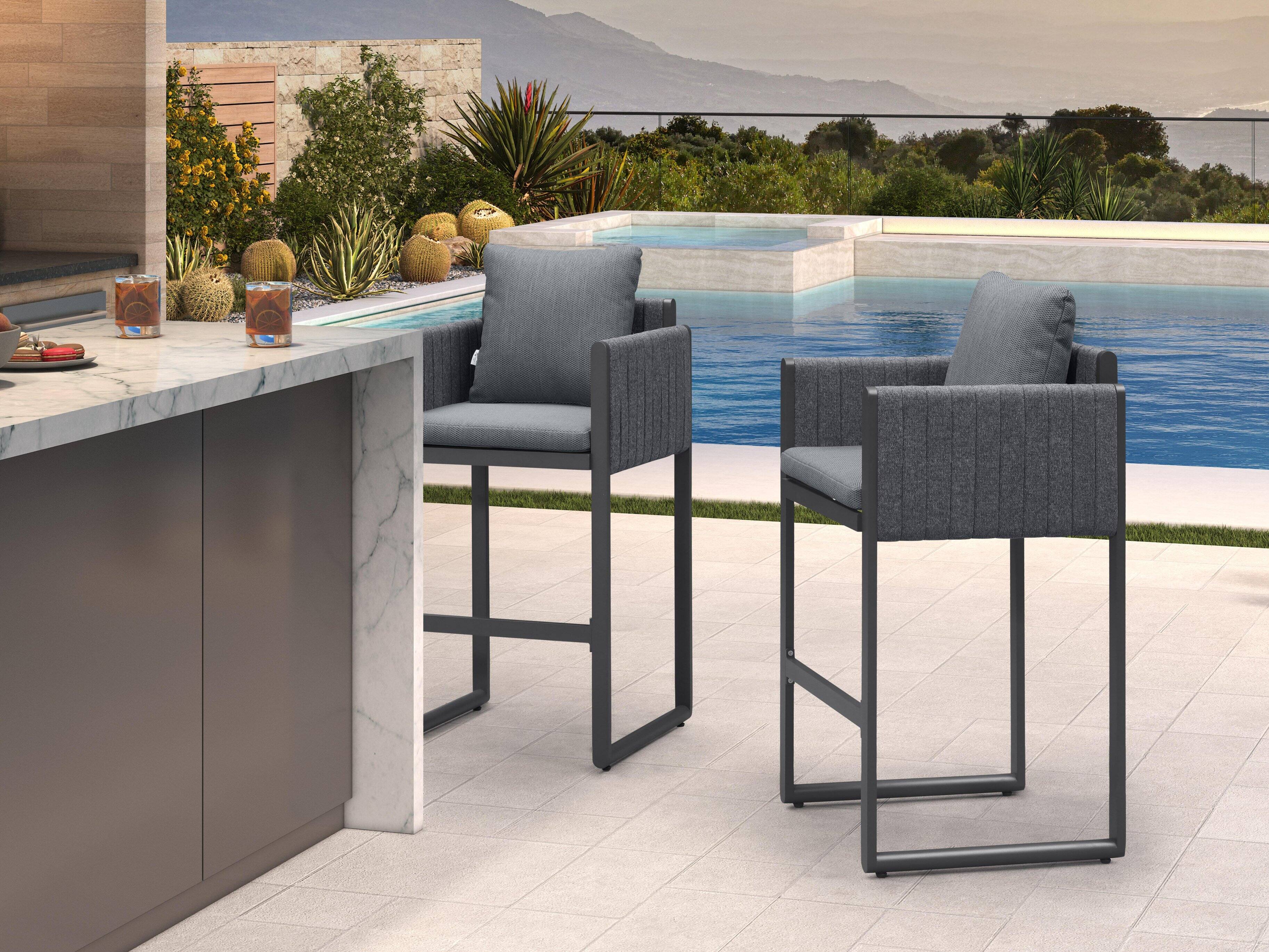 Grey & Oval Base-Bar Stool