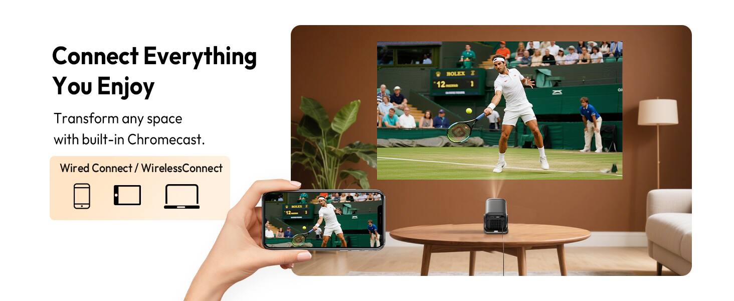 Connect Everything You Enjoy

Transform any space with built-in Chromecast.

Wired Connect / WirelessConnect