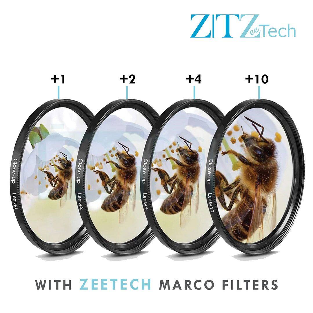 ZITZ e Tech +1 +2 +4 +10 Close-up Lens+1 Close-up Lens+2 Close-up Lens+4 Close-up Lens+10 WITH ZEETECH MARCO FILTERS