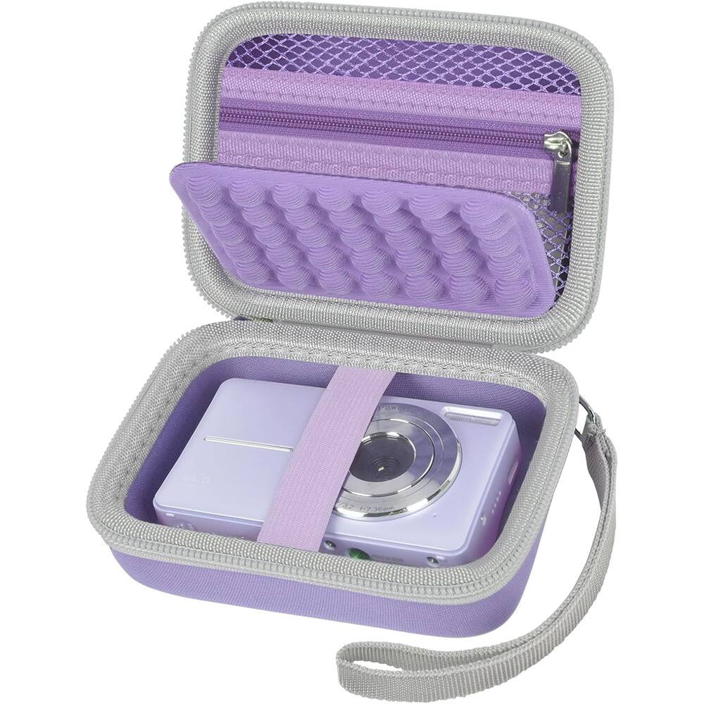 Front. Schertz - Purple Digital Camera Case for CAMKORY, Kodak Pixpro, Sony W800/W830, Canon.