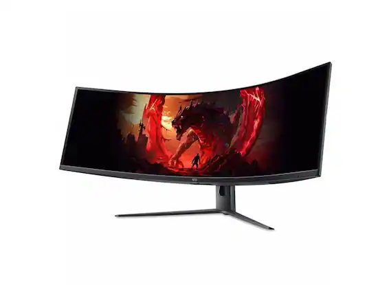 Front. Acer - Acer Nitro EI491CUR J0 49" 32:9 Gaming Monitor - 300 Nit - 3 ms - HDMI/DisplayPort - Black - black.