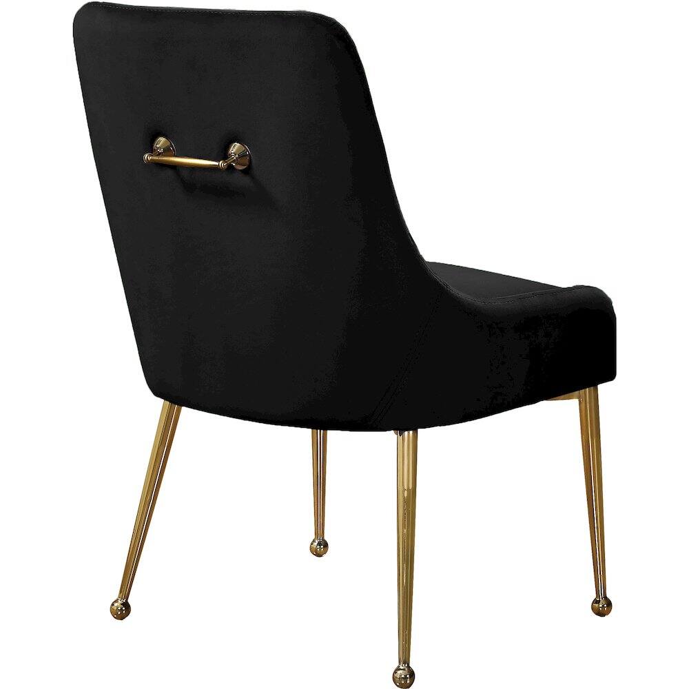 Alt View 1. Meridian Furniture - Owen Black Velvet Dining Chair, Set of 2 - Black.