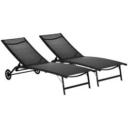 Resenkos - Outdoor Versatile Comfort Chairs With Wheels, 5-Level Adjustable Backrest For Patio, Beach, Yard - Black
