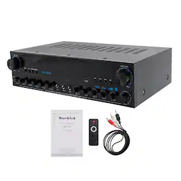 Topteng - 3600W Peak 5.1CH HiFi Bluetooth Amplifier – Fiber Coaxial, USB/SD, 3 Mics inputs, Fit for Home Theater & Party - Black