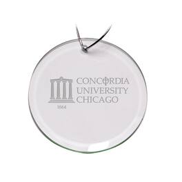 Jardine - Concordia University (IL) Cougars Team Logo 3'' Round Glass Ornament - Multicolor