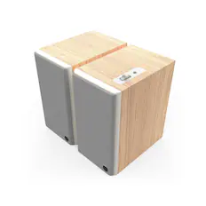 Angle. Klipsch - The Fives II Powered Bookshelf Speakers (Pair) - Red Oak.