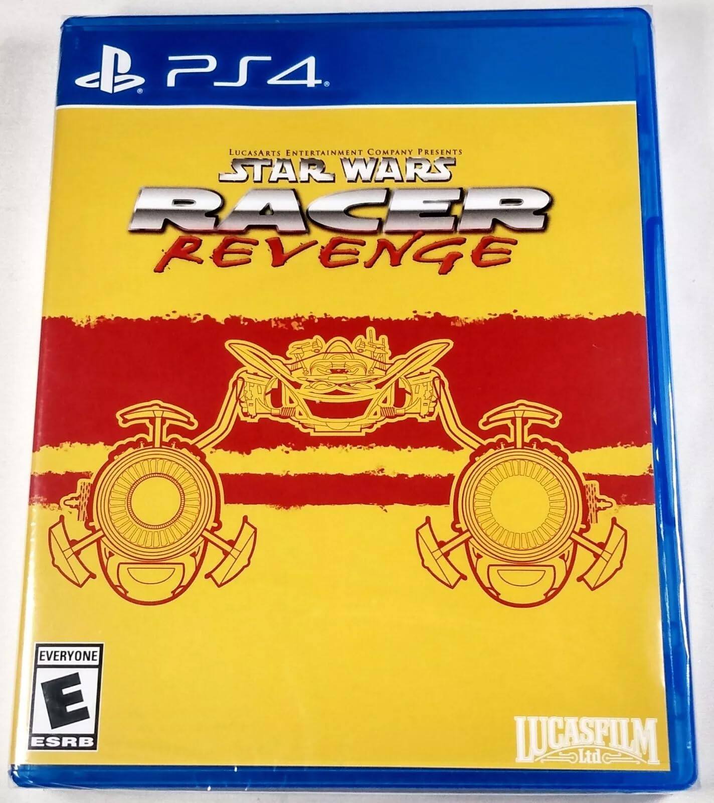 PS4  
LUCASARTS ENTERTAINMENT COMPANY PRESENTS  
STAR WARS RACER REVENGE  

EVERYONE E  
ESRB  

LUCASFILM Ltd