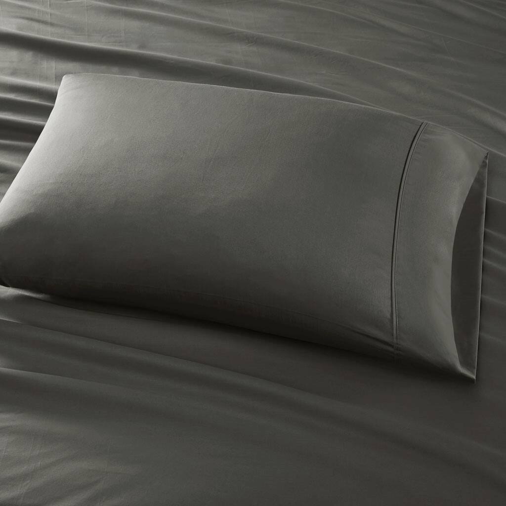 Alt View 3. Gracie Mills - Gracie Mills Elodie 800 Thread Count Sateen Sheet Set - Charcoal.