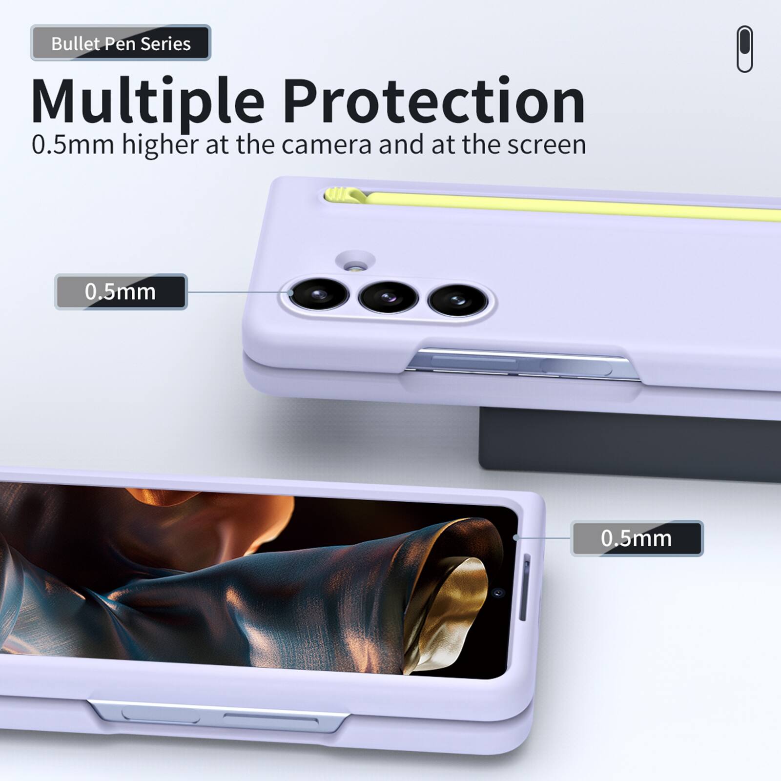 Bullet Pen Series  
Multiple Protection  
0.5mm higher at the camera and at the screen