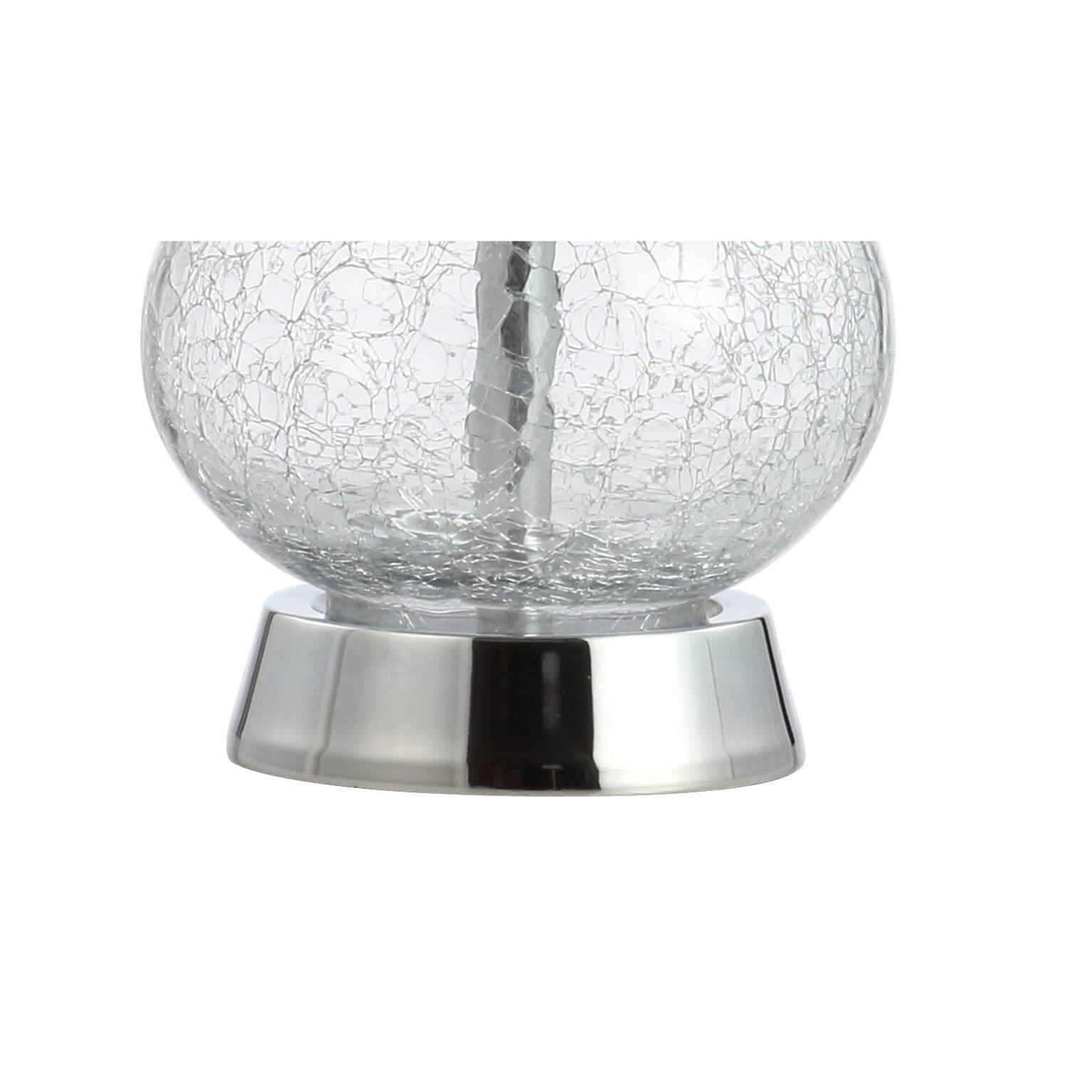 Alt View 4. Jonathan Y - Playa 21" Metal/Crackled Glass LED Table Lamp, Chrome - Clear/Chrome.