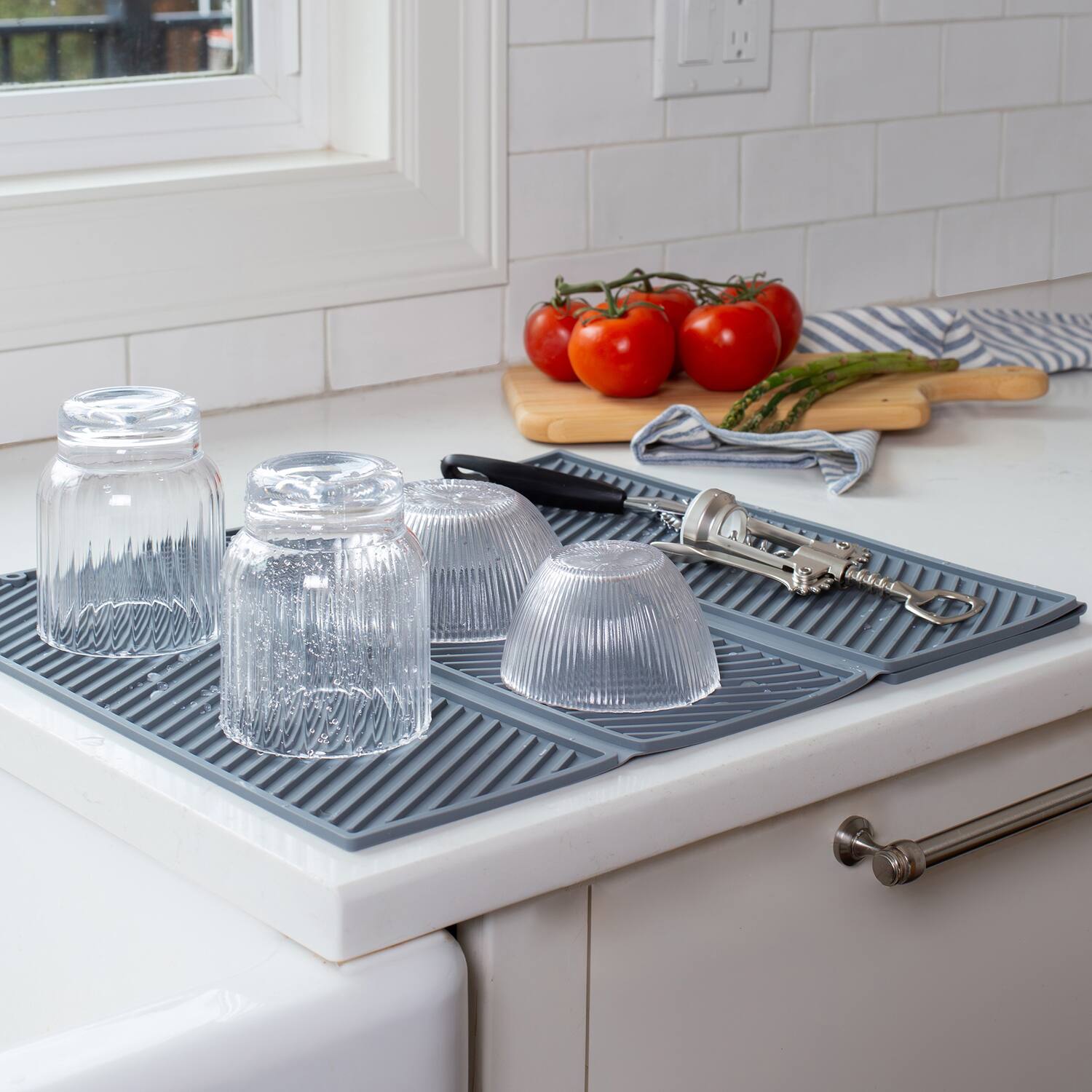 Alt View 2. Better Houseware - Better Houseware 3419 Expandable Silicone Drying Mat - gray.