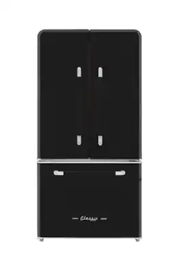 Unique Appliances - Classic Retro 36-inch 21 cu.ft. Counter Depth French Door Refrigerator - Midnight Black
