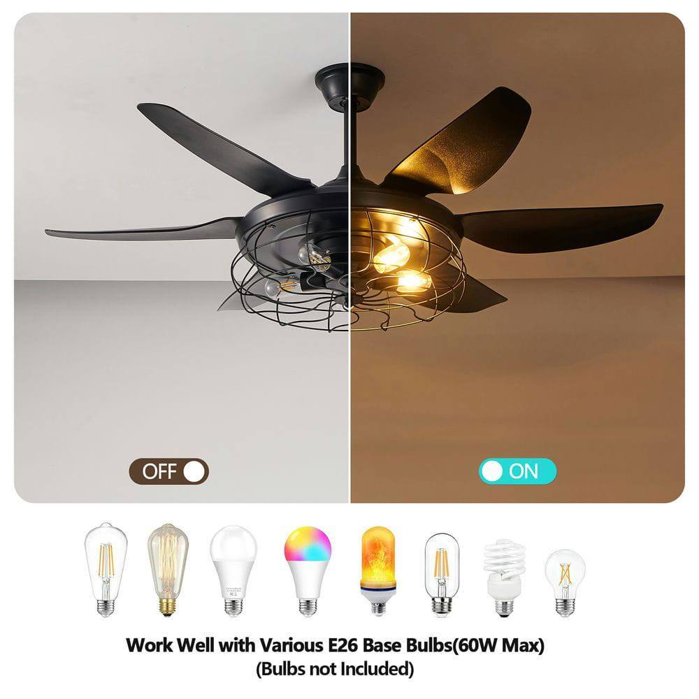 Work Well with Various E26 Base Bulbs (60W Max)  
(Bulbs not Included)