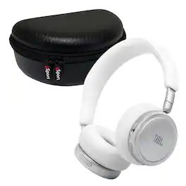 JBL - LIVE 680NC Wireless Over-Ear Noise Cancelling Headphone Bundle with gSport Case - White