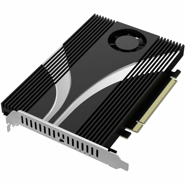 Sabrent - 4-Drive M.2 NVMe SSD to PCIe 4.0 x16 Bifurcation Adapter Card with Active Cooling