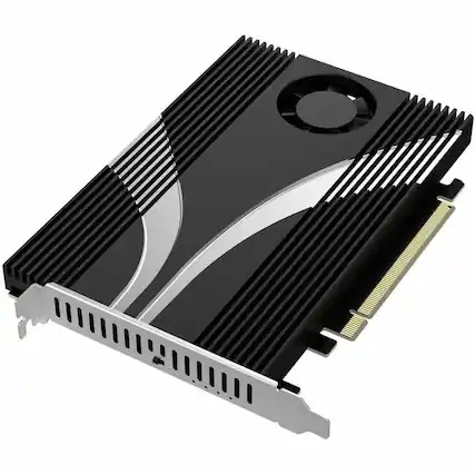 Front. Sabrent - Sabrent 4-Drive M.2 NVMe SSD to PCIe 4.0 x16 Bifurcation Adapter Card with Active Cooling.